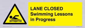 LANE CLOSED Swimming Lessons in Progress